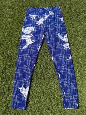 LuLaRoe Blue & White Printed Women's Leggings